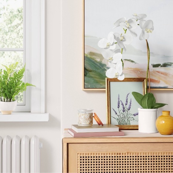 Potted Faux Orchid Flower Plant - Picture 1 of 6